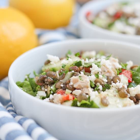Greek Chicken and Lentil Salad