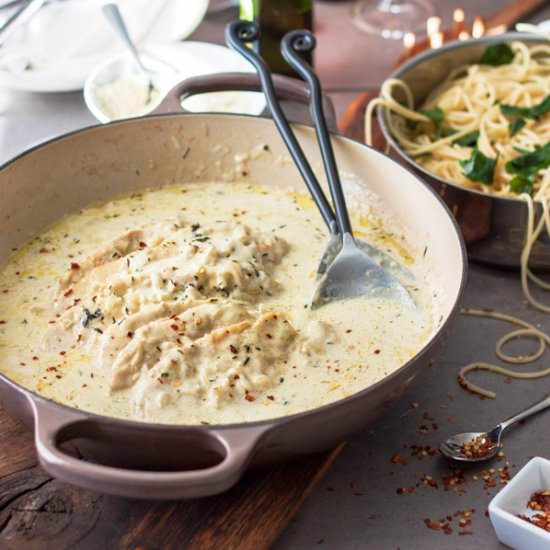 Chicken cutlets in cream sauce