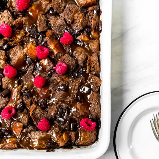 Dark Chocolate Bread Pudding