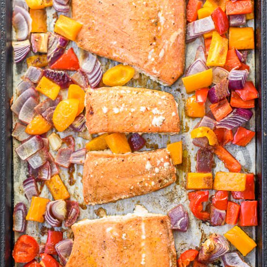 Chili Lime Salmon Sheet Pan Dinner