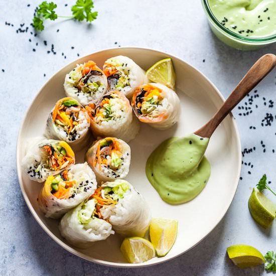 Vegan Fresh Sushi Spring Rolls