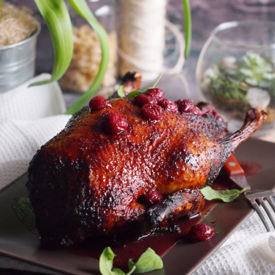 Duck with cherry sauce