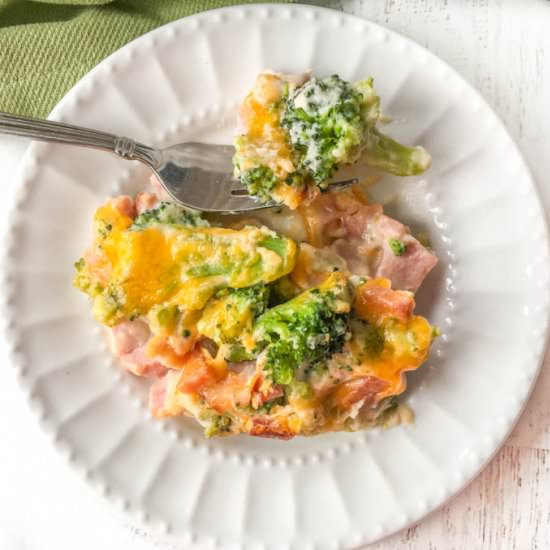 Low Carb Broccoli & Ham Casserole