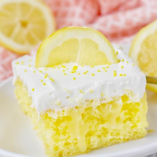 Triple Lemon Poke Cake