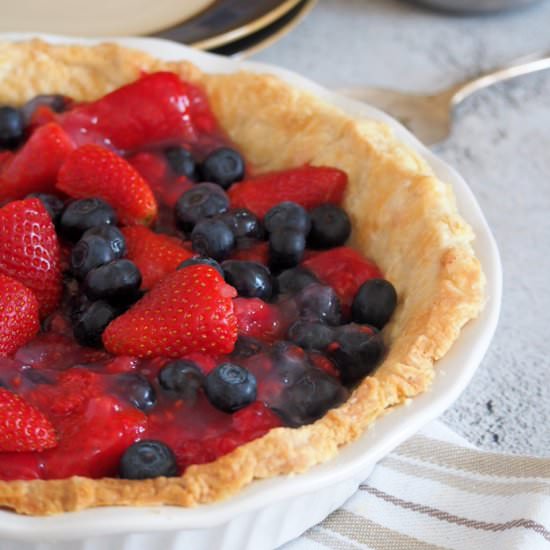 Glazed Triple Berry Pie