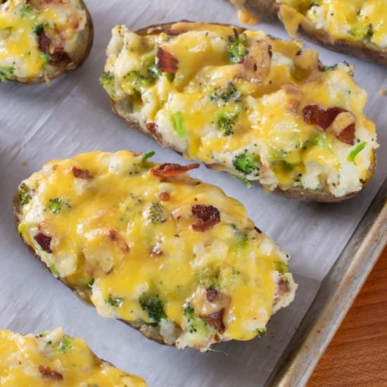 Broccoli Cheddar Twice Baked Potato
