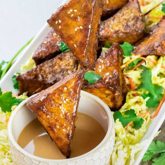 Baked Thai Tofu Satay Skewers