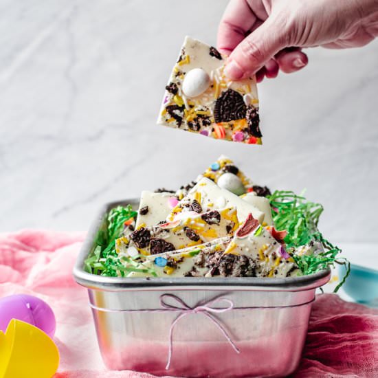 White Chocolate Oreo Easter Bark