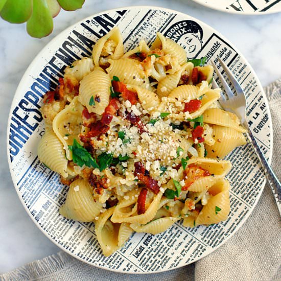 Roasted Cauliflower Carbonara