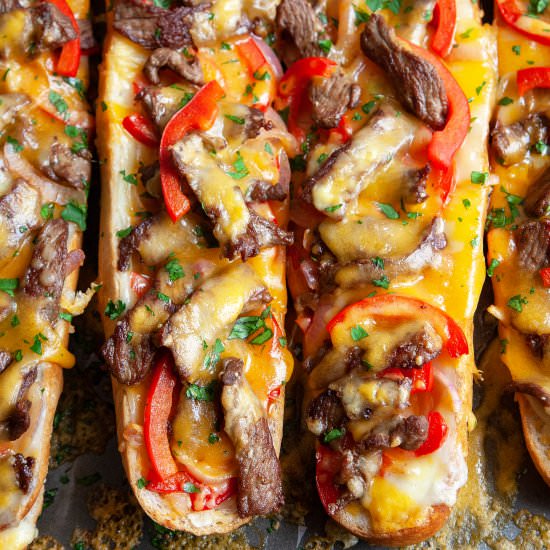 Cheesy Philly Cheesesteak Bread