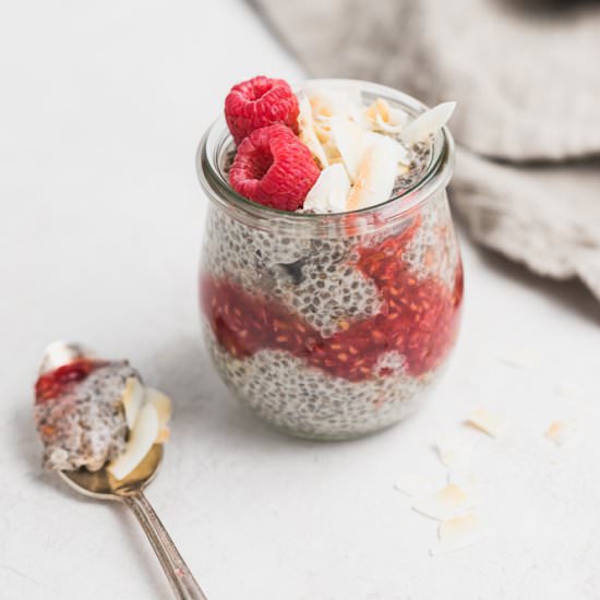 Coconut Raspberry Chia Pudding