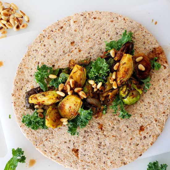 Jamaican Jerk Brussel Sprout Wrap