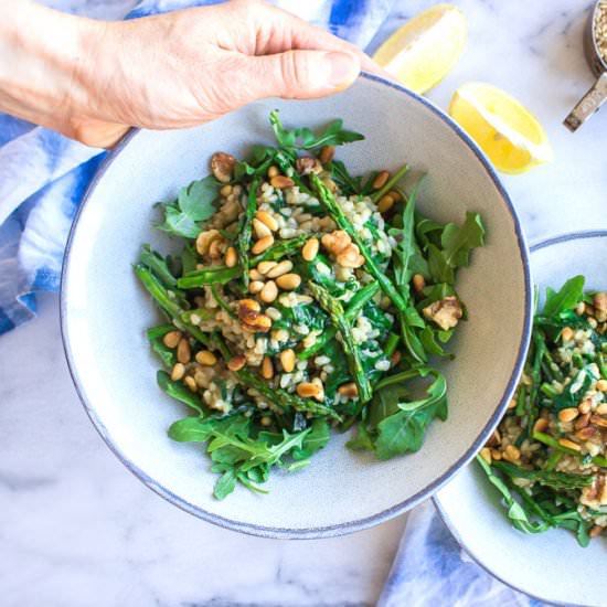 Asparagus, Spinach & Walnut Risotto
