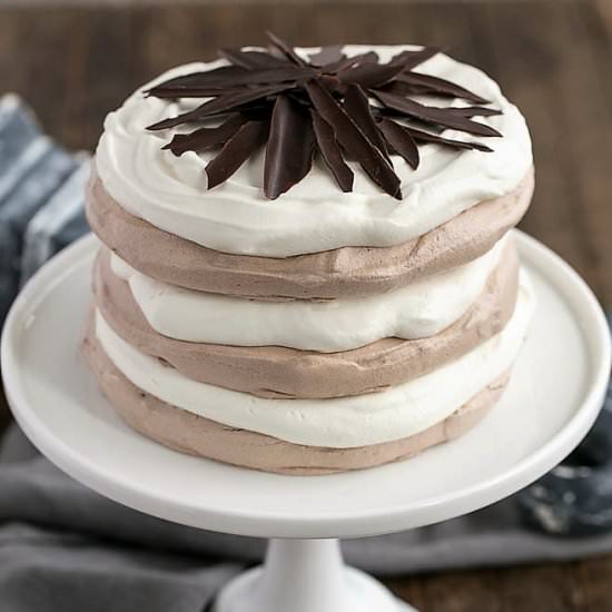 Layered Chocolate Meringue Cake
