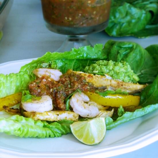 One Pan Chicken and Shrimp Fajitas