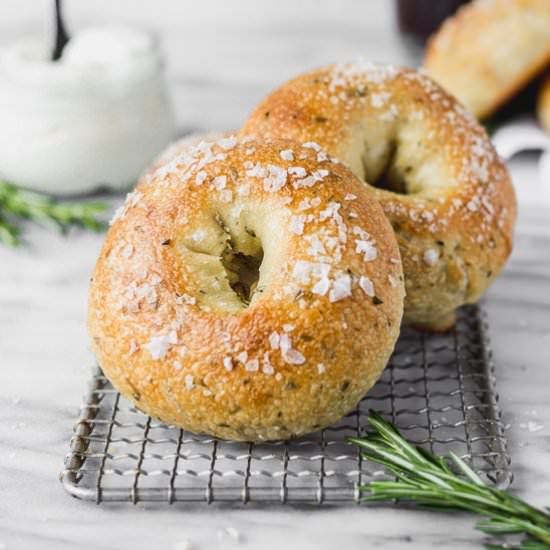 Homemade Rosemary Bagels