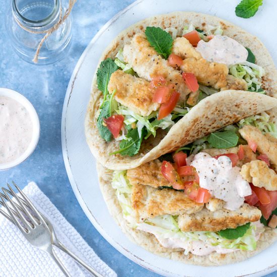 Salt and Pepper Fish on Roti