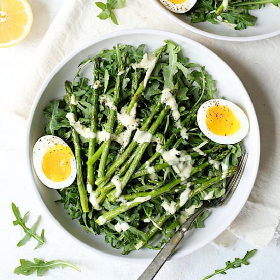Arugula Egg & Asparagus Salad