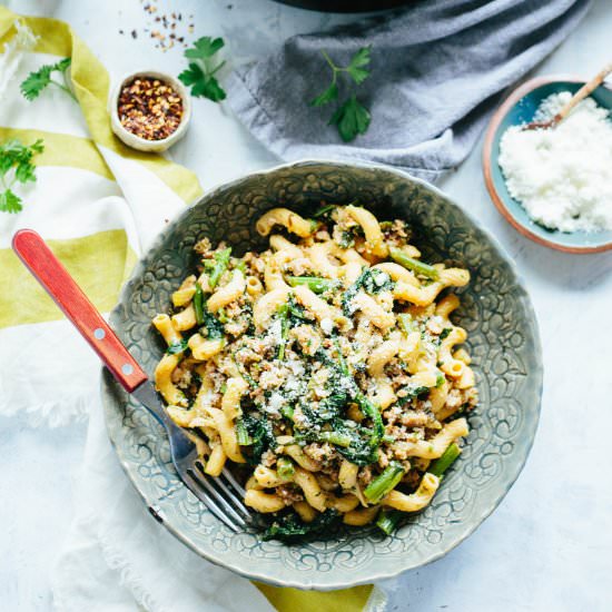 Pasta with Sausage + Broccoli Rabe