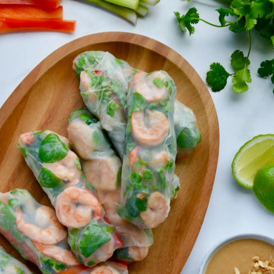 Thai Spring Rolls with Peanut Sauce