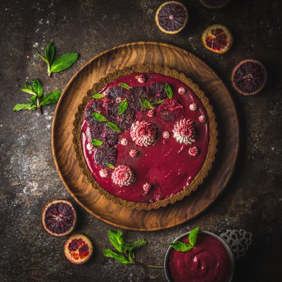 Blood Orange – Hibiscus Curd Tart