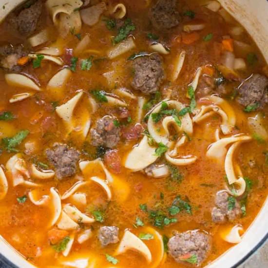Meatball Noodle Soup