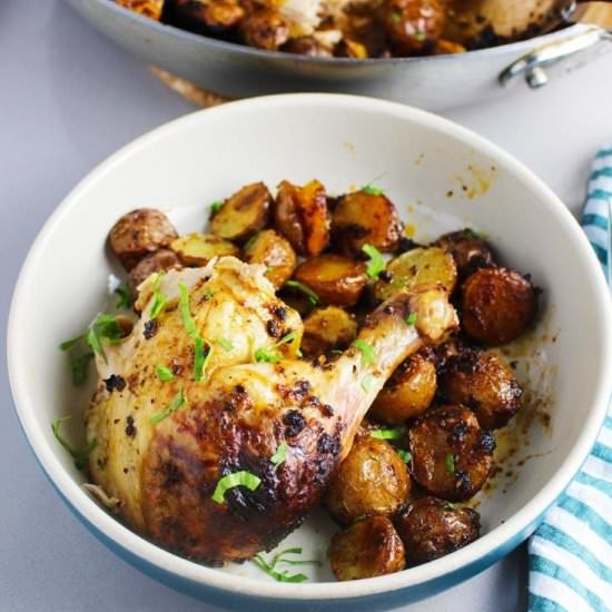 Roast Chicken w Potatoes & Pesto