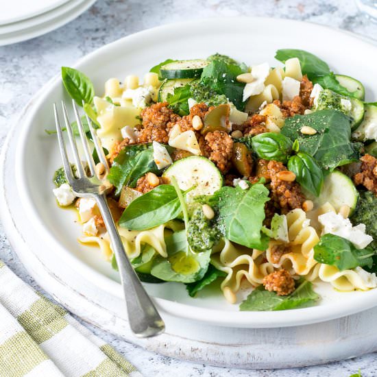 Lamb and Pesto Pasta