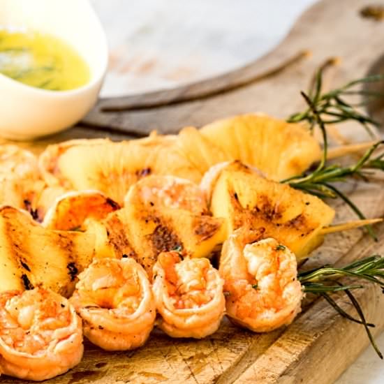 Shrimp on Rosemary Skewers