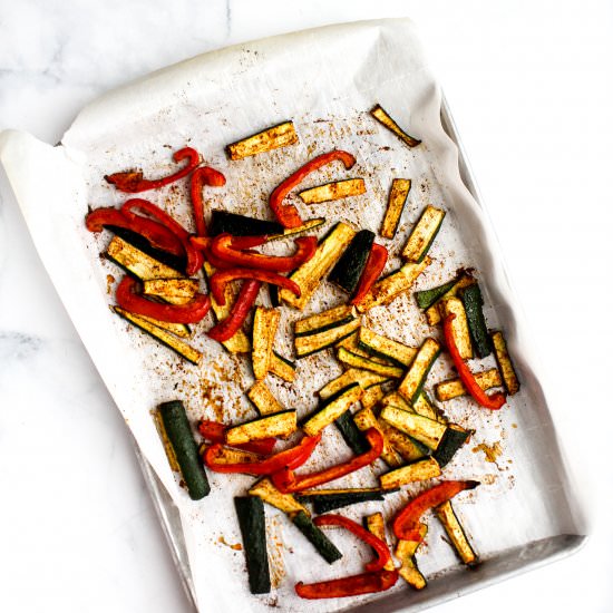Oven Roasted Fajita Veggies