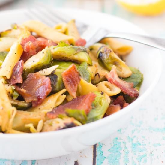 Brussels Sprouts and Bacon Pasta