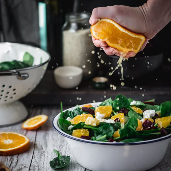 Beetroot, orange & feta cheese salad
