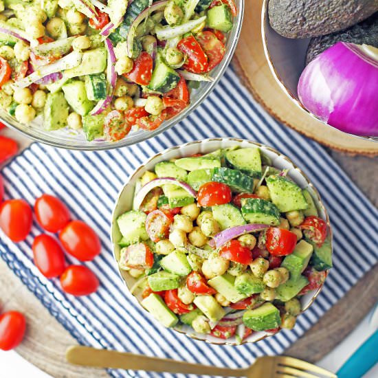 Chickpea Cucumber Avocado Salad