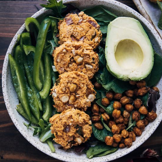 Vegan Buffalo Chickpea Fritters
