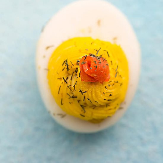 Smoked Salmon Deviled Eggs