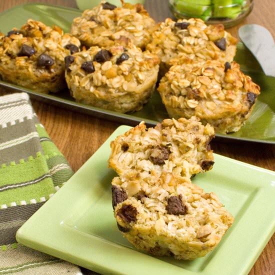 Banana Chocolate Oatmeal Muffins
