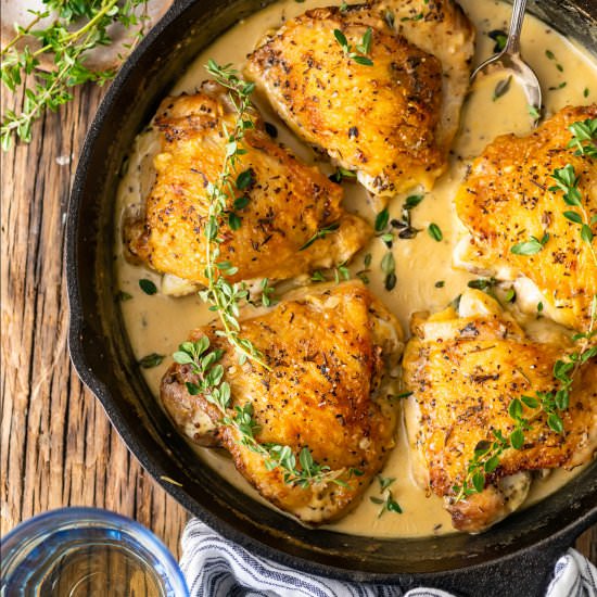 Chicken in White Wine Cream Sauce