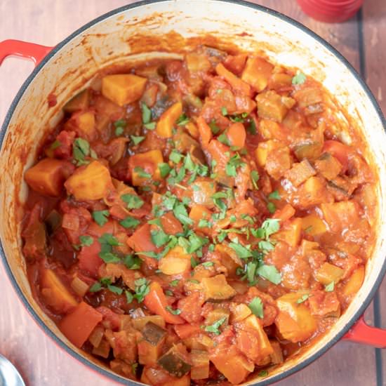 Aubergine and Sweet Potato Curry