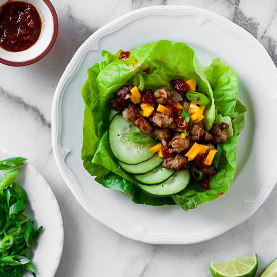 Ginger Scallion Pork Lettuce Wraps