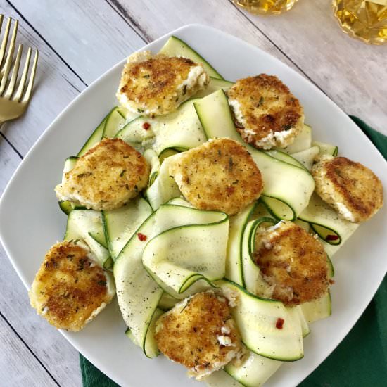 Zucchini Ribbon Salad Goat Cheese