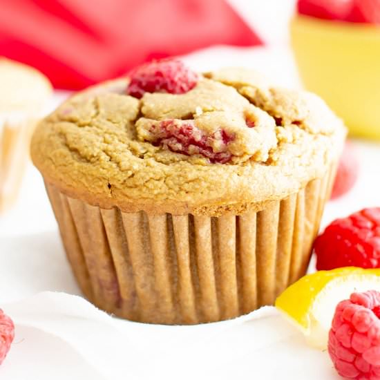 Healthy Lemon Raspberry Muffins