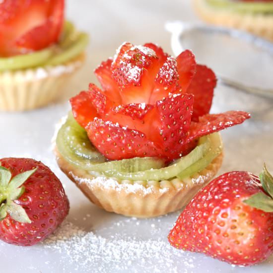 Strawberry rose tartlets