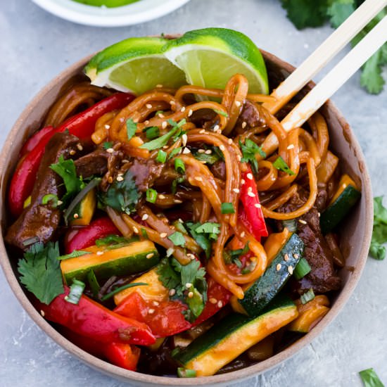 Instant Pot Teriyaki Beef Noodles