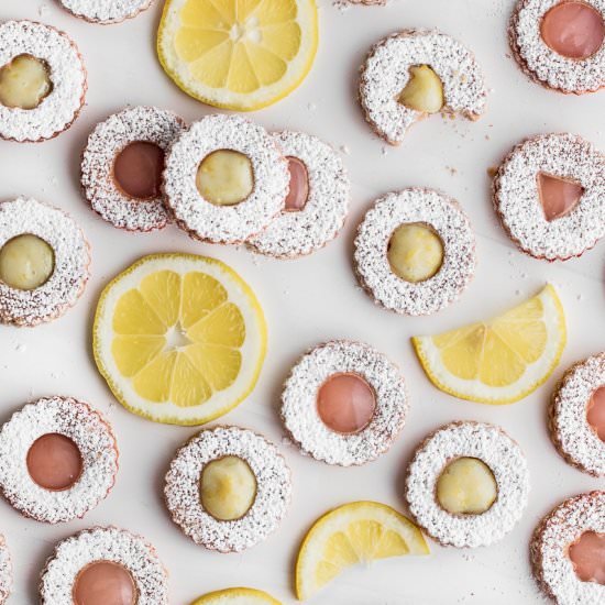 Vegan Linzer Cookies Citrus Curd