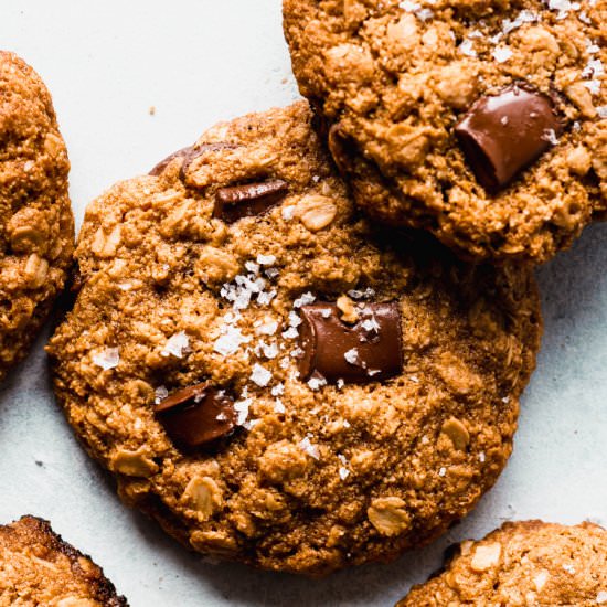 Salted GF Oatmeal Chocolate Cookies