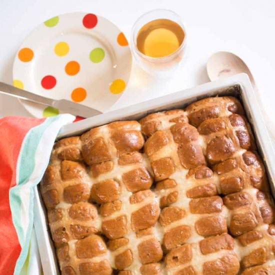 Lightly lemony hot cross buns