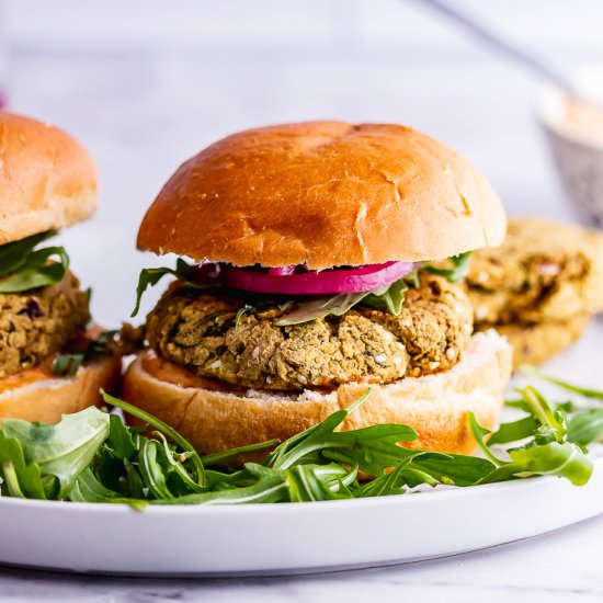 Baked Falafel Burger with Chipotle