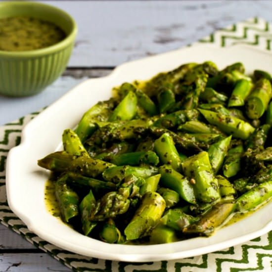Barely Steamed Asparagus Basil