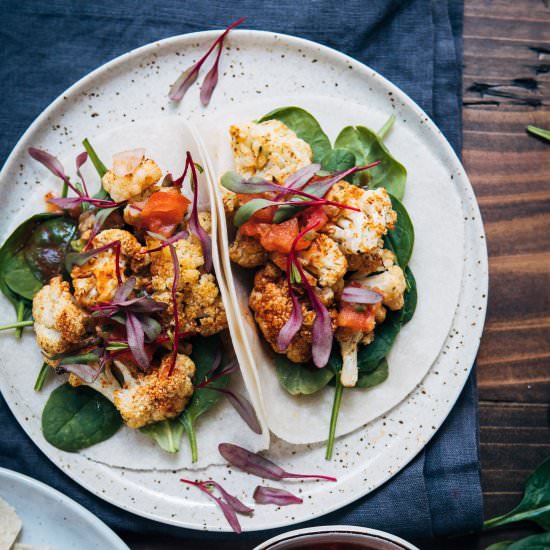 Spicy Vegan Cauliflower Tacos