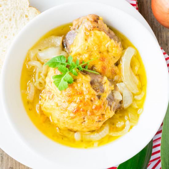 Chicken in Onion Cheese Sauce